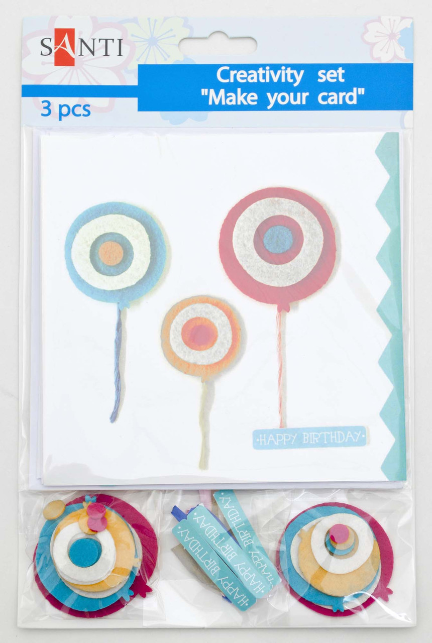 Набір для творчості "Зроби листівку" 3шт./уп. 14.5*14.5 см "Повітряні кулі" код: 951944, фото 1