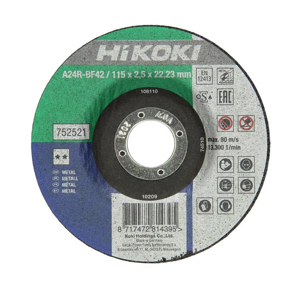 Диск відрізний по металу 115х2,5х22,2 ⭐️⭐️ Hitachi / HiKOKI 752511
