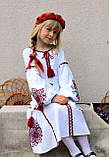 Біла вишита сукня для дівчинки з червоною вишивкою "Вікторія", фото 4