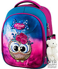 Комплект шкільний рюкзак каркасний пенал і сумка для дівчинки Winner-One Совонька 6014, фото 2