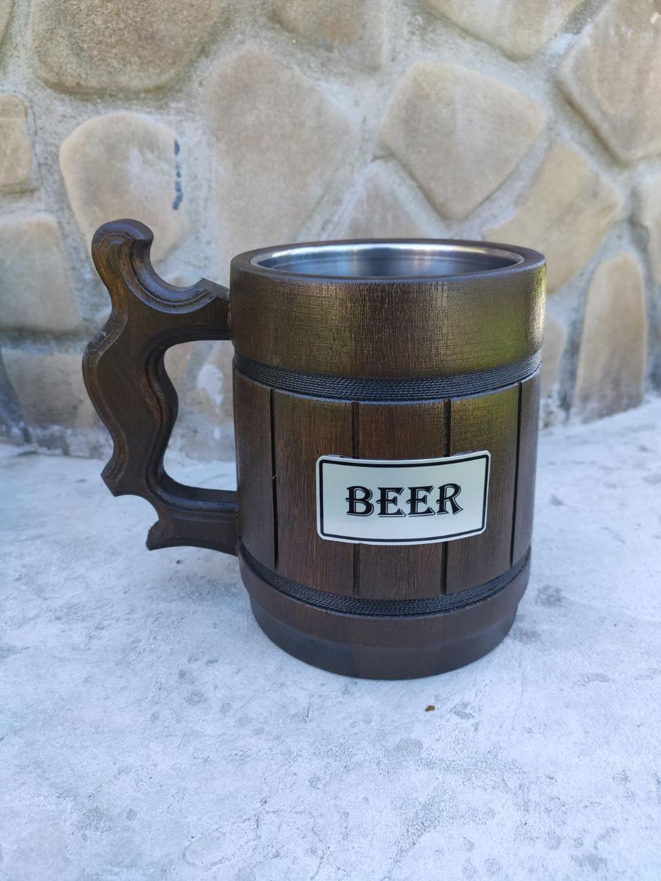 Пивной бокал из дерева beer, фото 1