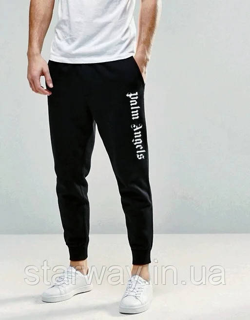 Спортивні чорні штани palm angels white logo