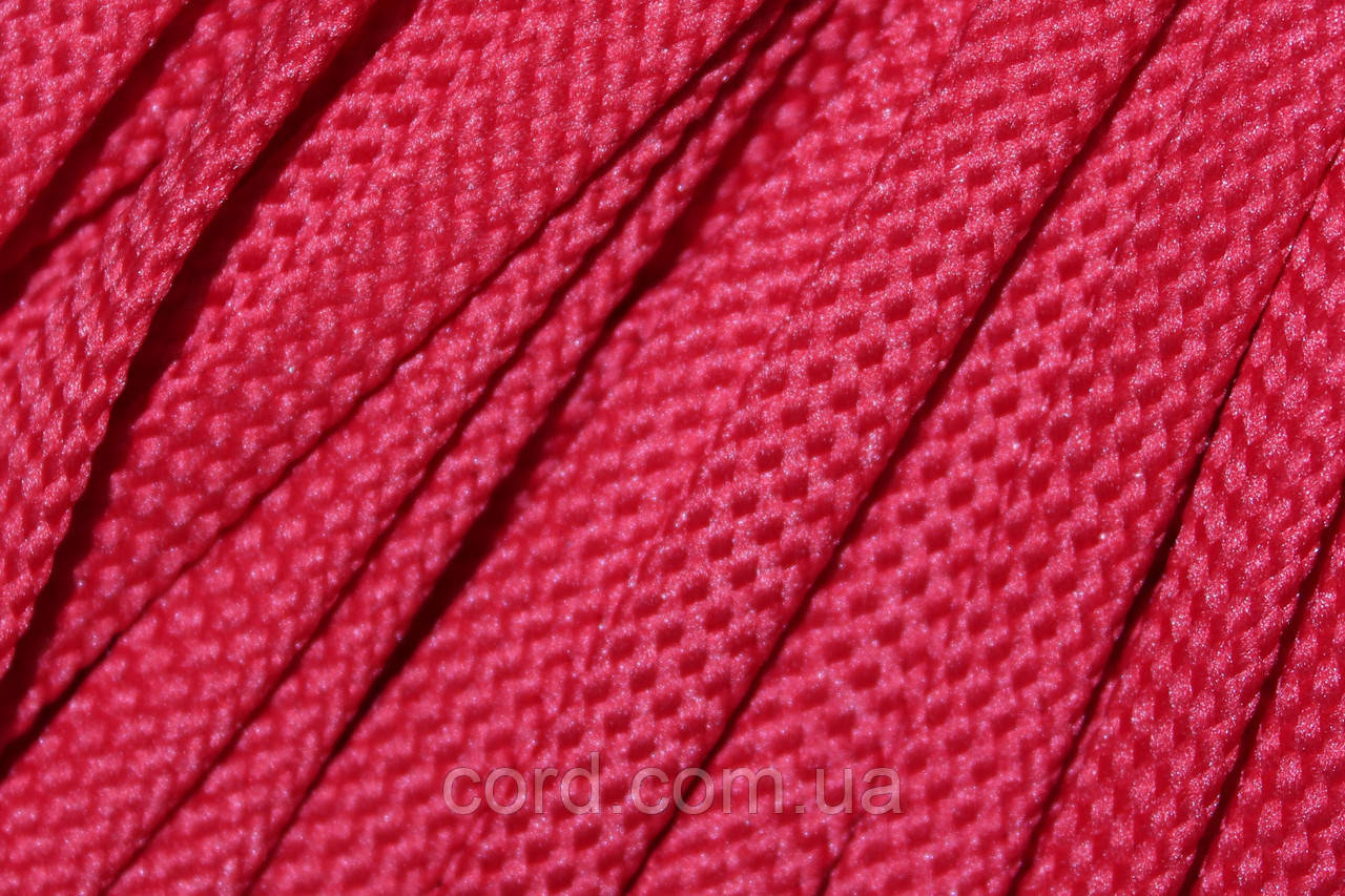 Шнур плоский чехол 8мм червоний моток 100м, фото 1