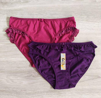 Труси жіночі бавовна бікіні оборка Мадлен Польща. Трусики жіночі сліпи