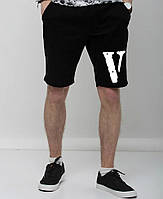 Трикотажные черные шорты vlone white logo