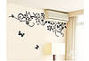 Вінілові наклейки на стіну, вікна візерунки "Романтичні квіти візерунки з метеликами" 90см*150см (лист 60*90см), фото 5