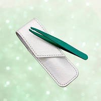 Набор Tweezerman пинцет + чехол Emerald Eve Slant Tweezer & Pouch