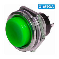 Кнопка DS-212 без фиксации OFF-(ON), зеленая