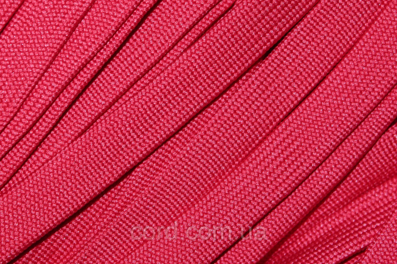 Шнур плоский чехол поліестер 20мм червоний моток 100м, фото 1