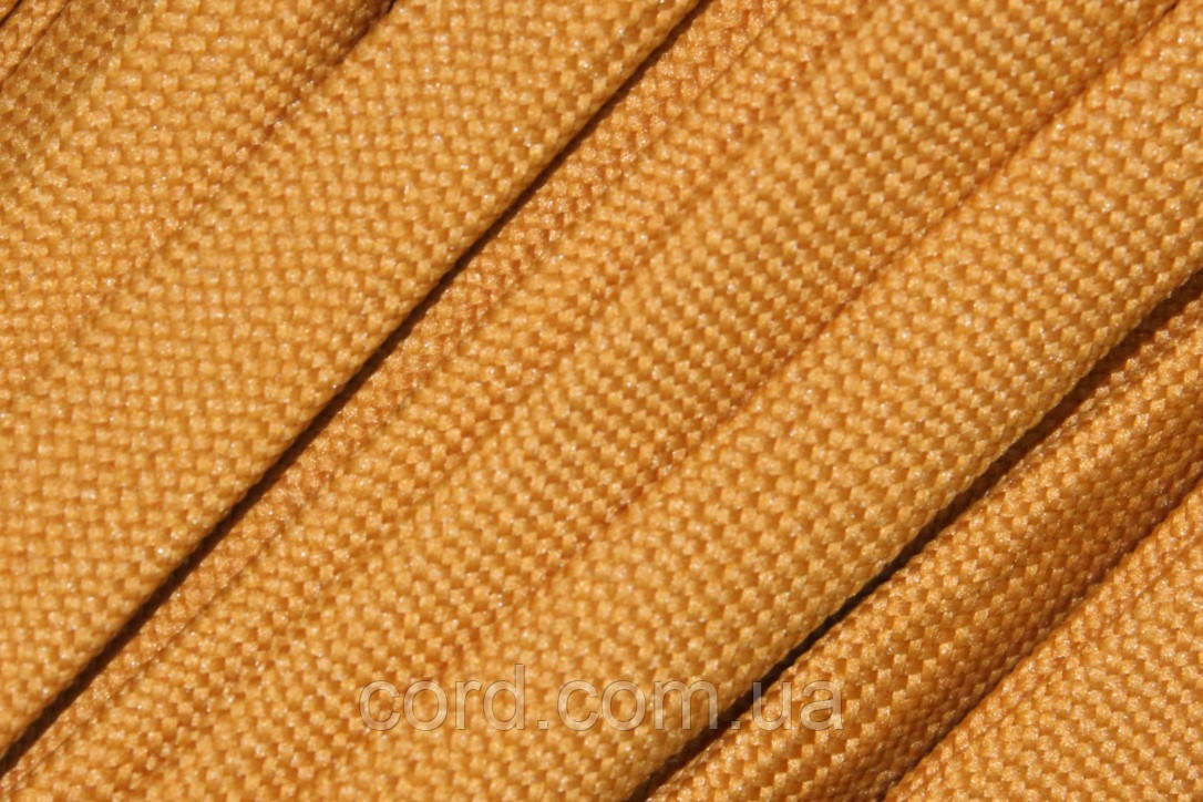 Шнур плоский чехол поліестер 15мм гірчиця моток 100м, фото 1