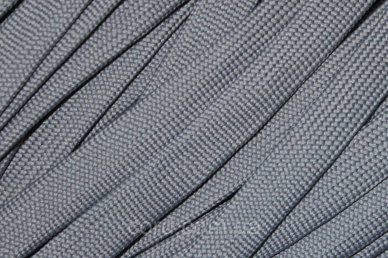 Шнур плоский чехол поліестер 20мм світло-сірий моток 100м, фото 1