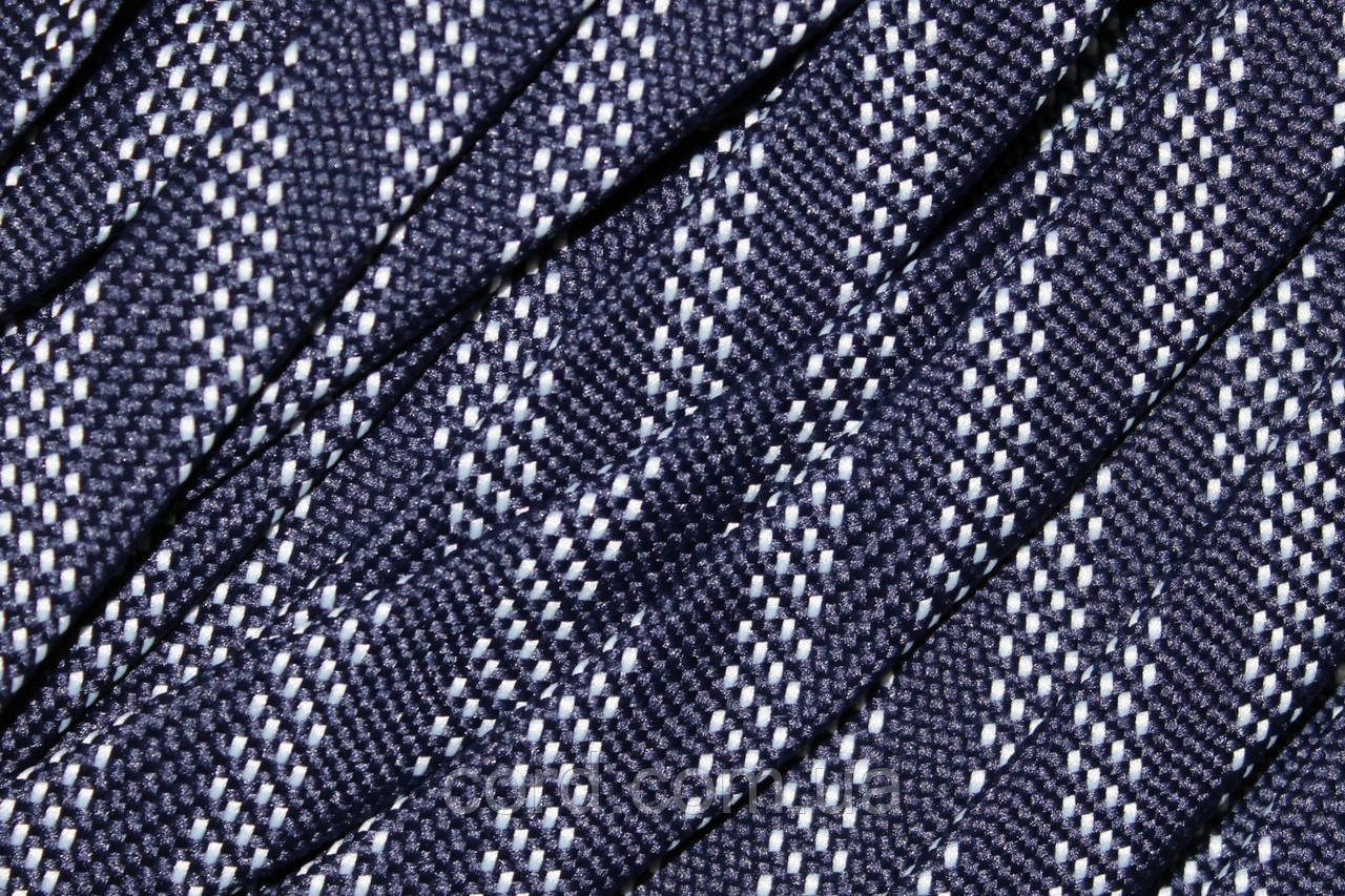 Шнур плоский чехол поліестер 20мм синій+білий моток 100м, фото 1