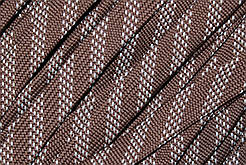 Шнур плоский чехол поліестер 20мм шоколад+білий моток 100м