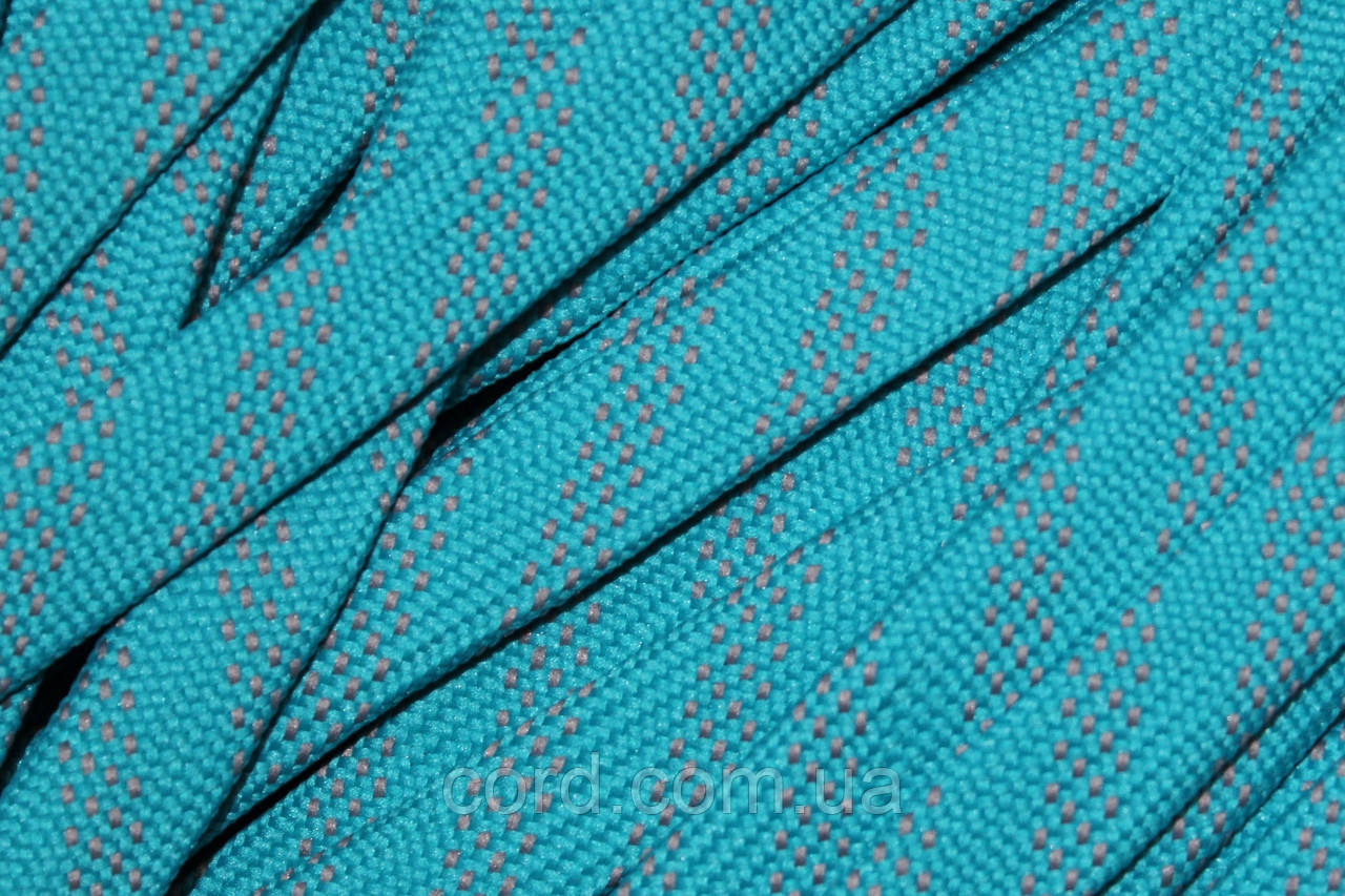 Шнур плоский чехол поліестер 15мм морська хвиля+светло-серий моток 100м, фото 1