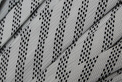 Шнур плоский чехол поліестер 20мм білий+чорний моток 100м