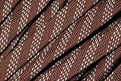 Шнур плоский чехол поліестер 20мм шоколад+бежевий моток 100м