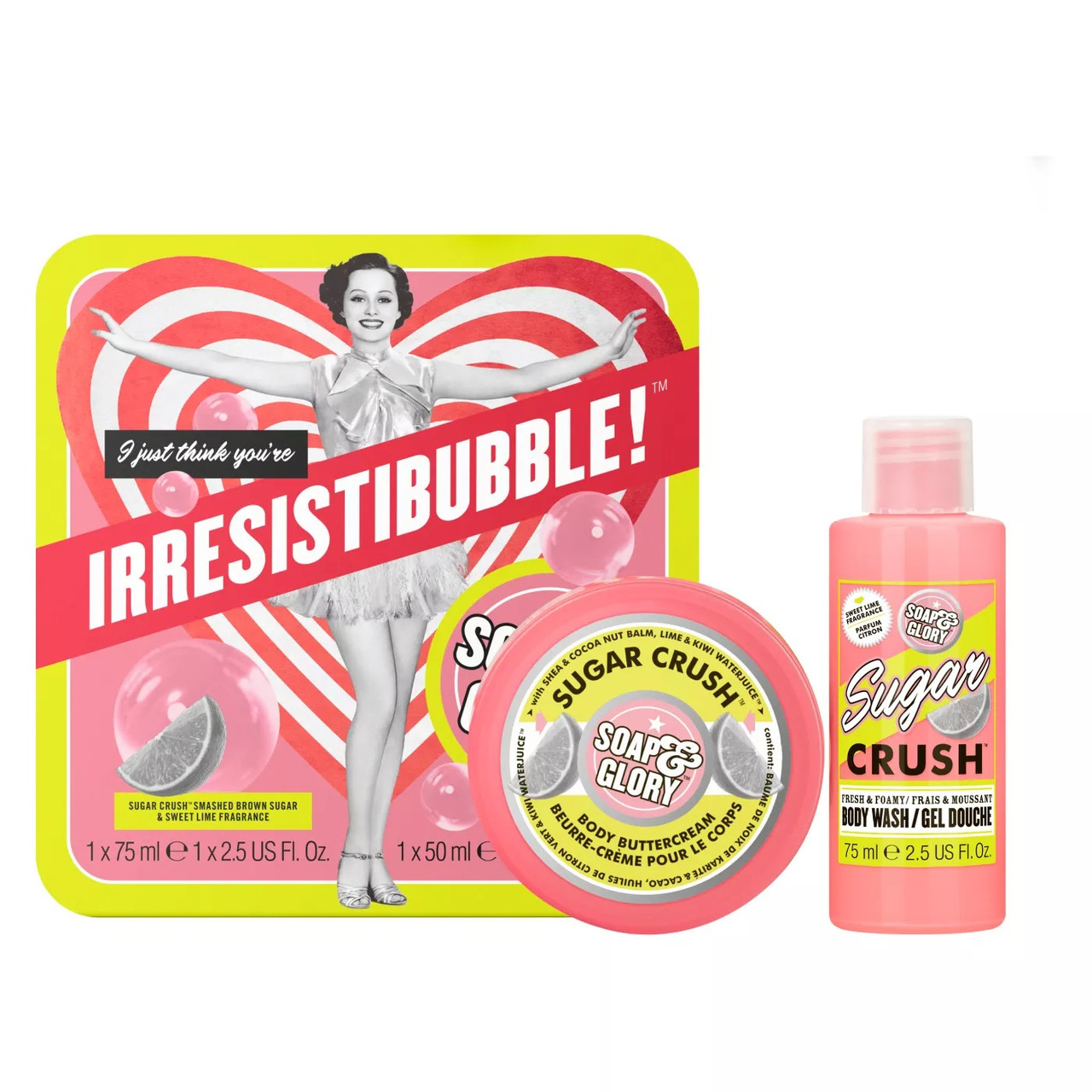 Подарочный набор косметики для ванной и душа Soap & Glory Irresistibubble Gift Set 75 мл + 50 мл - фото 2 - id-p416131862