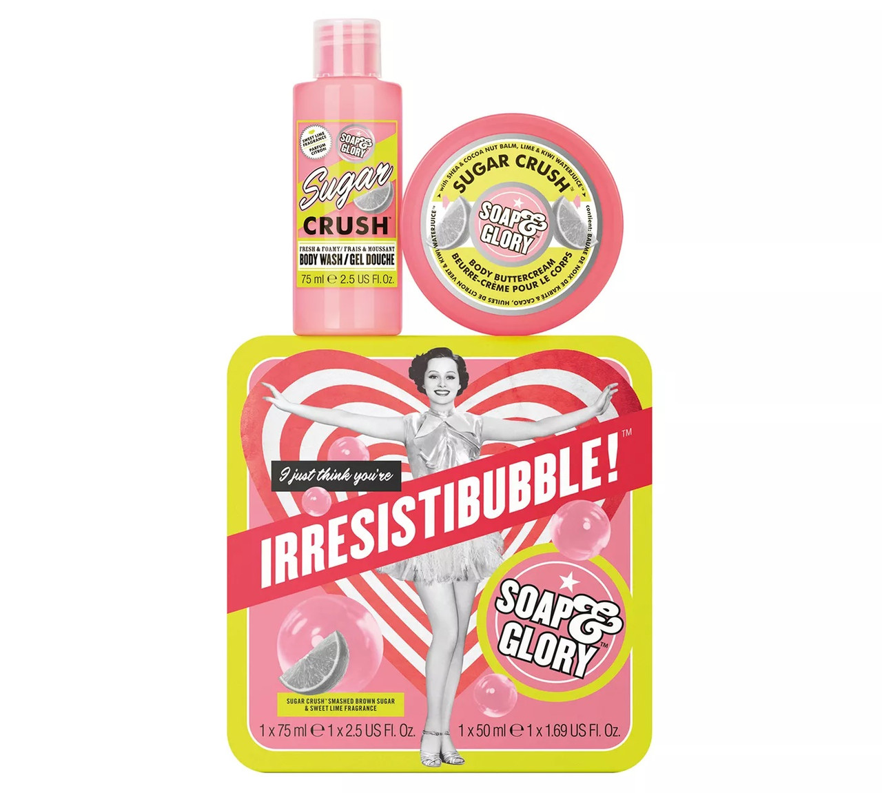 Подарочный набор косметики для ванной и душа Soap & Glory Irresistibubble Gift Set 75 мл + 50 мл - фото 3 - id-p416131862