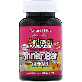Вітаміни Animal Parade Children's Chewable Inner Ear Support Natures Plus 90 жувальних таблеток