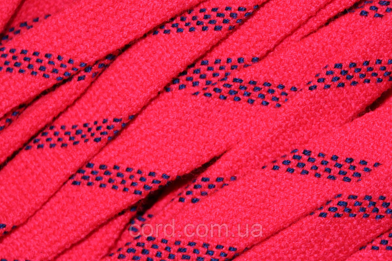 Шнур плоский чехол акрил 15мм червоний+синій моток 50м, фото 1