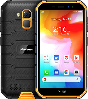 Захищений смартфон Ulefone Armor X7, 2/16 Gb, Android 10, NFC, Підводна зйомка, 13 Mpx, Дисплей 5.0" Помаранчевий