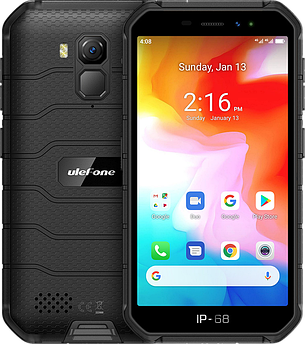 Защищенный смартфон Ulefone Armor X7, 2/16 Gb, Android 10, NFC, Подводная съёмка, 13 Mpx, Дисплей 5.0" Черный