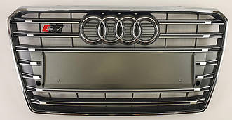 Решітка радіатора Audi A7 4G8 (10-15) стиль S7 (срібло)