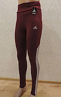 Женские стрейчевые спортивные лосины бордового цвета, лосины для занятий спортом.