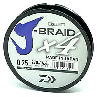 Шнур Daiwa J-Braid X4E 0,10mm-270m Dark Green