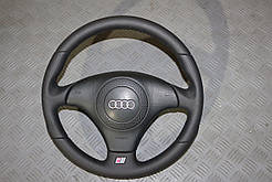 Триспіцеве кермо S-Line перетягнутий (шкіра напа) Audi A6 C5 1997-2005 рр.