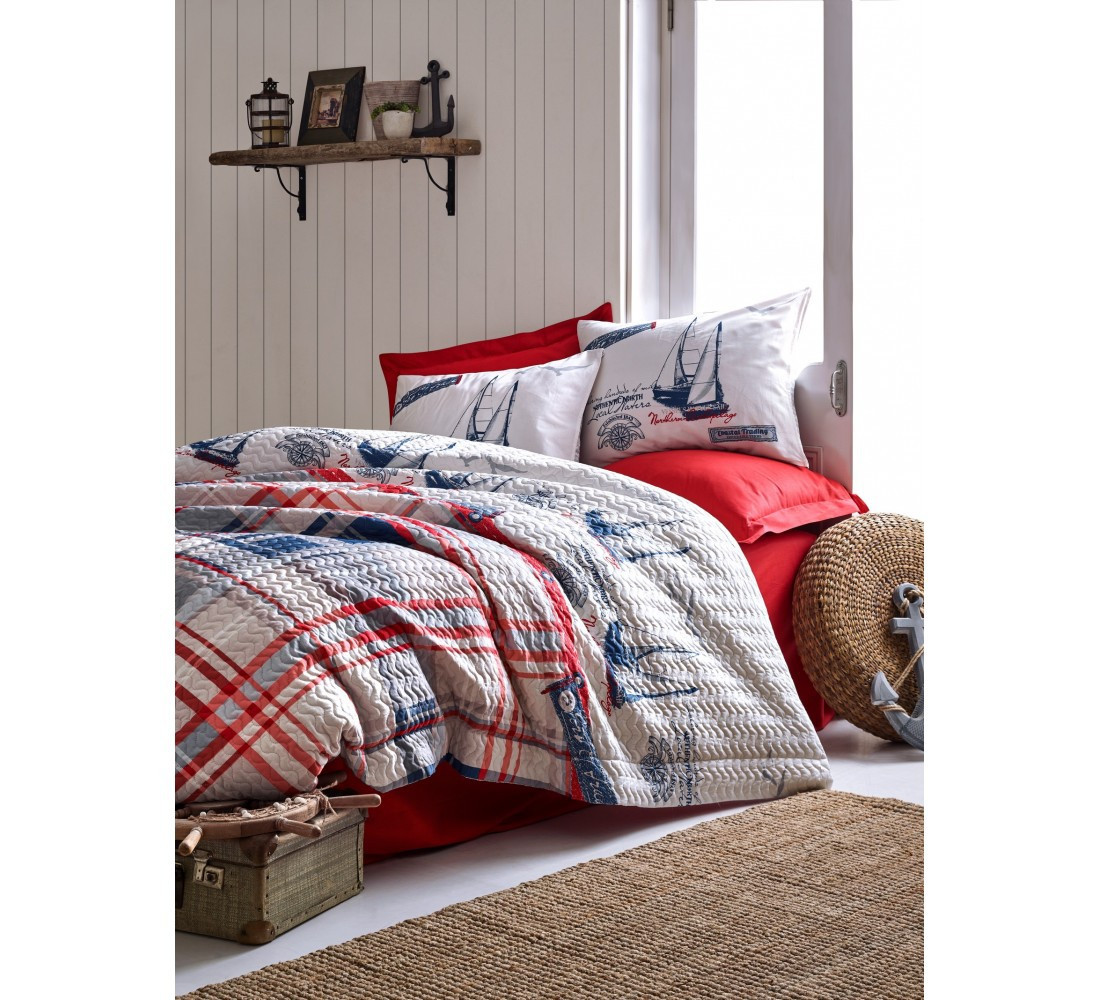 Постільна білизна зі стьобаною підковдрою Cotton Box Maritime Alesta полуторний
