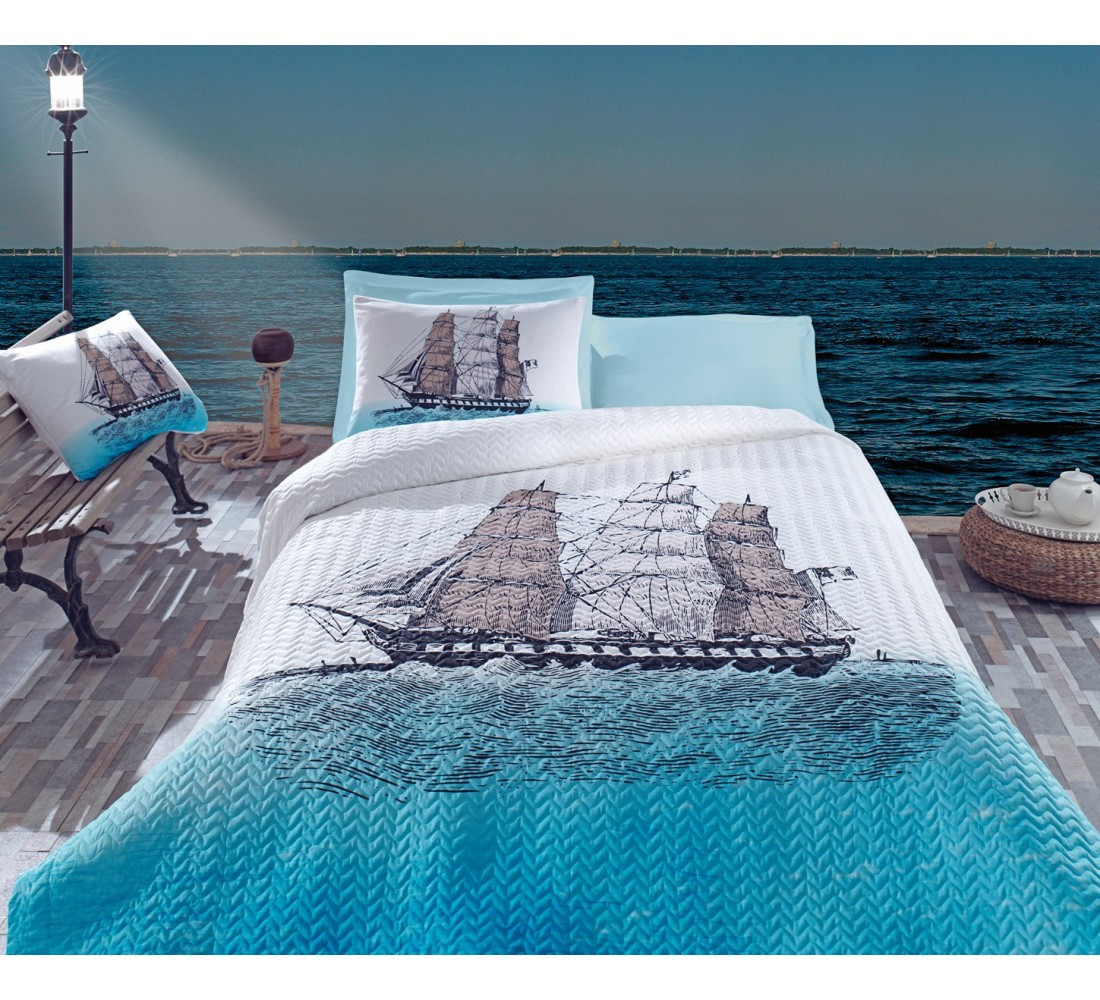 Постільна білизна зі стьобаним підковдрами Cotton Box Maritime Ship полуторний