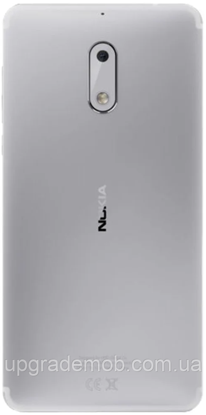 Задня кришка Nokia 6 срібляста оригінал + скло камери, фото 1