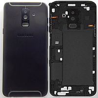 Задняя крышка Samsung A605 Galaxy A6+ 2018 черная оригинал + стекло камеры