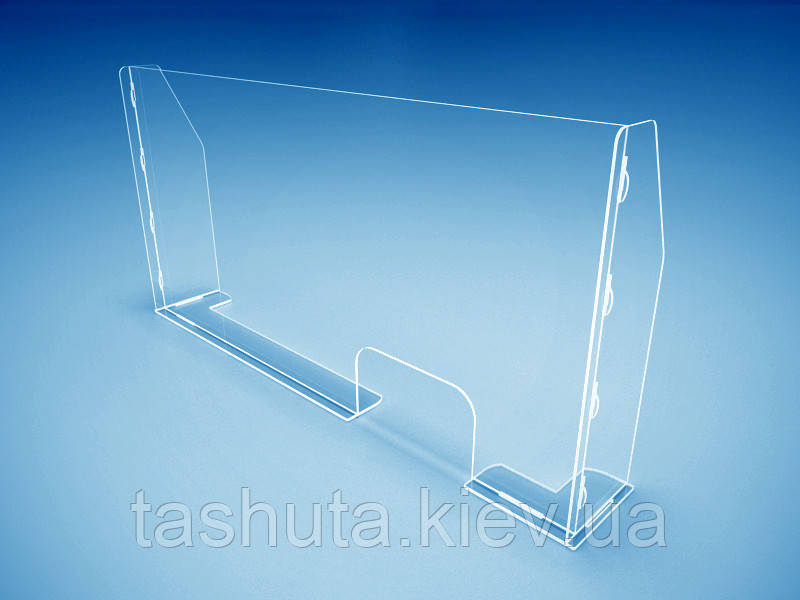 Захисний бар'єр екран перегородка для каси магазина 1500х750х240 мм (Стінка акрилу: 3 мм; )