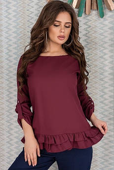 Елегантна блуза бордового кольору Валерія