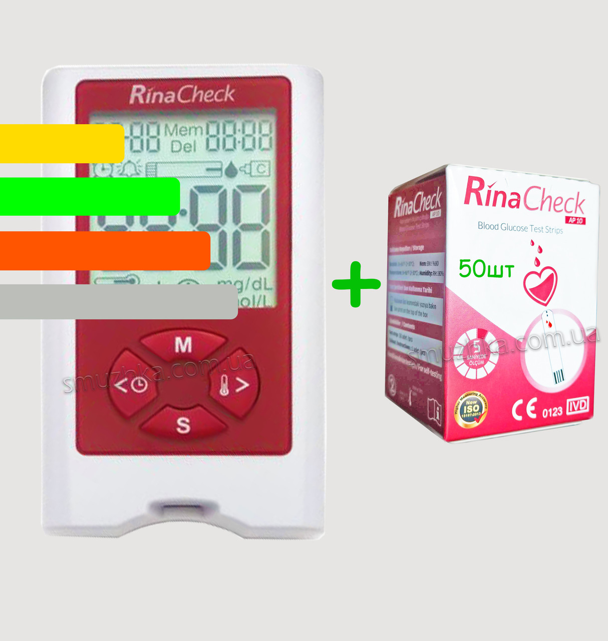 Глюкометр Ріна Чек АР-10 (Rina Chek AP-10) + 50 тест-смужок