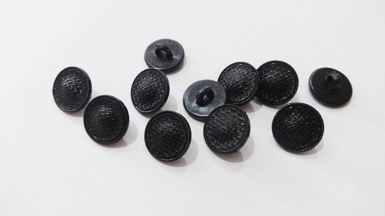 Ґудзики костюмні на ніжці 15 мм чорні, фото 1
