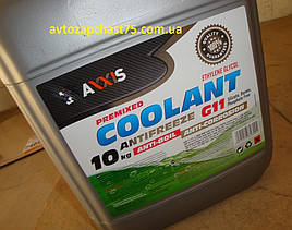 Антифриз G11 зелений Coolant Axxis, 10 літрів (Виробник Польща)