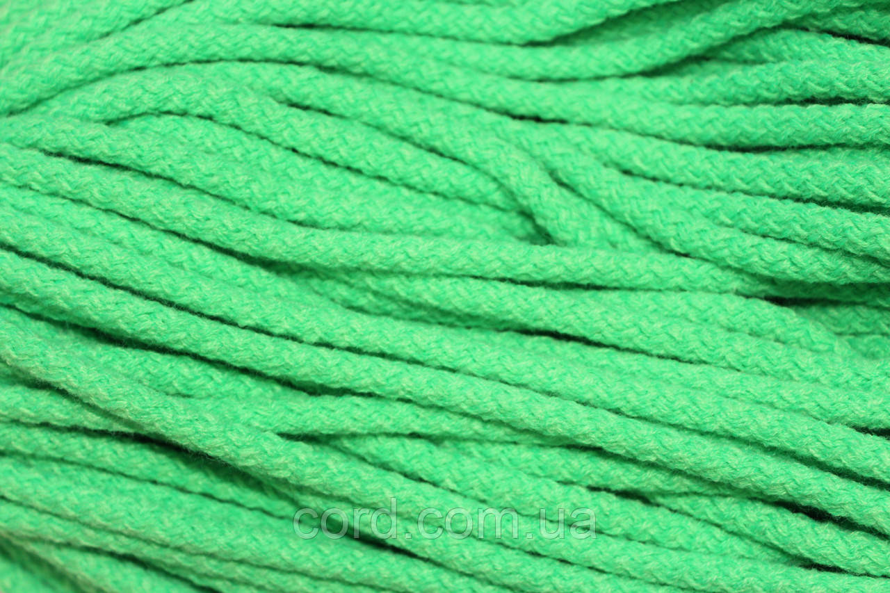 Шнур круглий акрил 8мм зелений моток 100м, фото 1