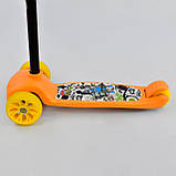 Самокат дитячий триколісний А - 308 Y (1) Best Scooter, MAXI, кермо З Фераллю, 3 колеса PU зі світлом, d = 12 см, фото 5