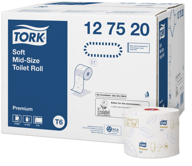 Туалетний папір міні рулон 2 сл./90 м (авто шіфт) Tork Premium T6  27/ящ