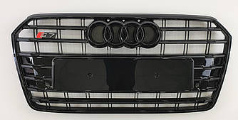 Решітка радіатора Audi A7 (15-18) стиль S7 (чорний глянець)