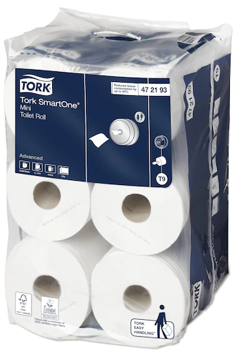 Туалетний папір міні рулон 2 сл./111,6 м (центр. вит.) 12 рул/уп Tork SmartOne Т9