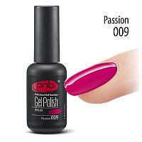 Гель-лак PNB № 009 Passion, 8 мл малиновий