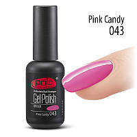 Гель-лак PNB № 043 Candy Pink, 8 мл рожевий