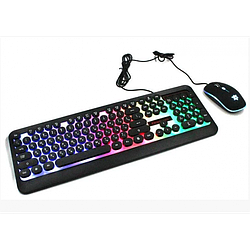 Комплект дротова клавіатура ігрова LED і миша HK3970 Чорна