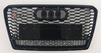 Решітка радіатора Audi A7 (10-15) стиль RS7 (чорна + quattro)