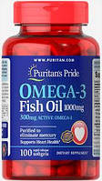 Риб'ячий жир Puritan's Pride Omega-3 Fish Oil, 1000 мг (300мг активна) 100 капс США
