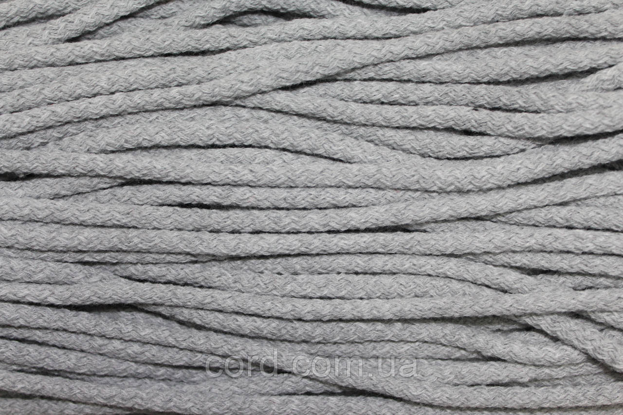 Шнур круглий акрил 8мм світло-сірий моток 100м, фото 1